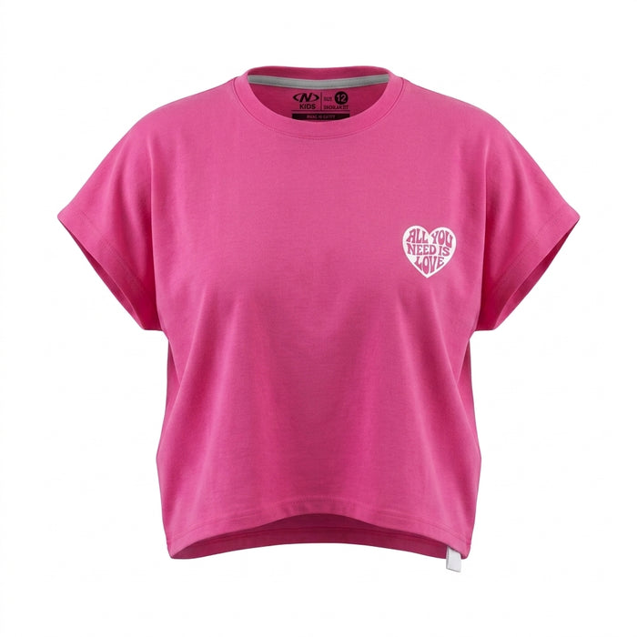 Girls Oversized T Shirt With All You Need Is Love Heart Print