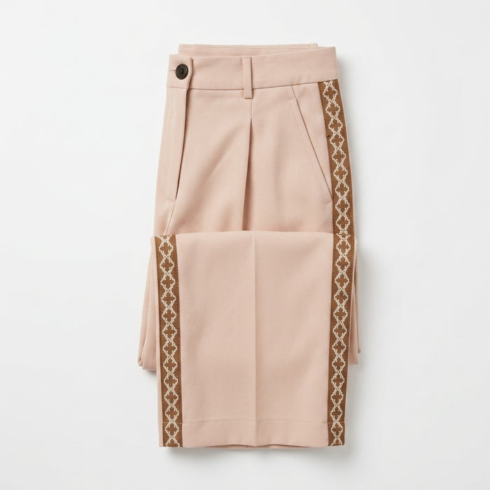 Girls Wide Leg Pants With Side Lace Panels