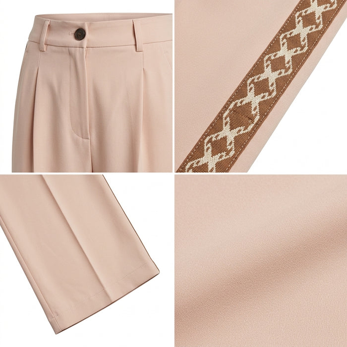 Girls Wide Leg Pants With Side Lace Panels