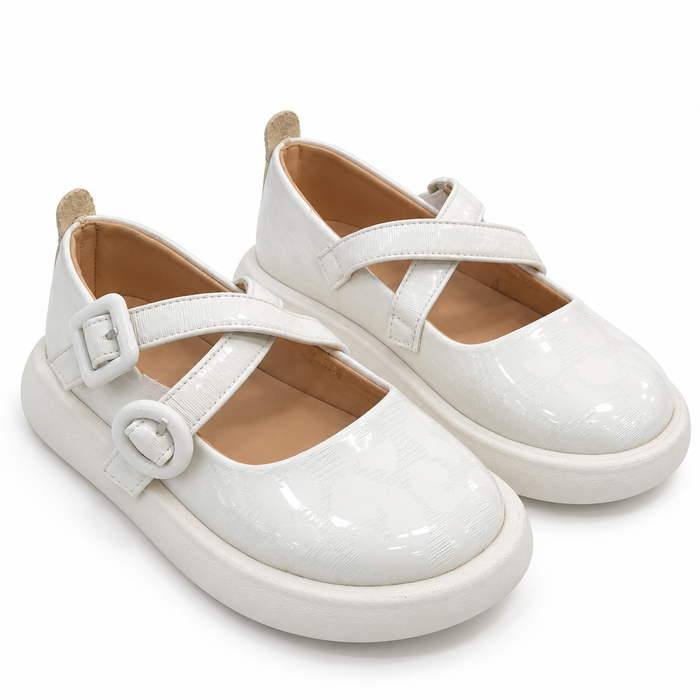 Glossy Cross Strap Mary Jane Shoes