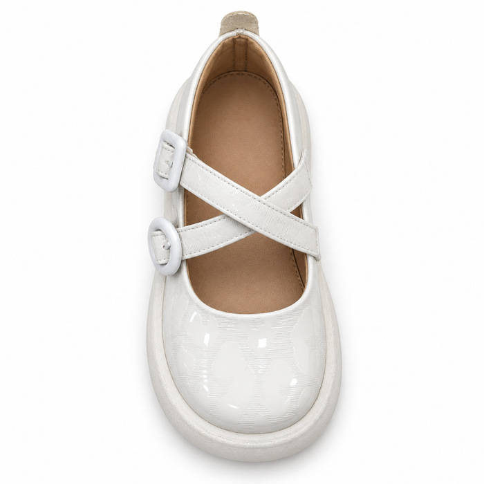 Glossy Cross Strap Mary Jane Shoes