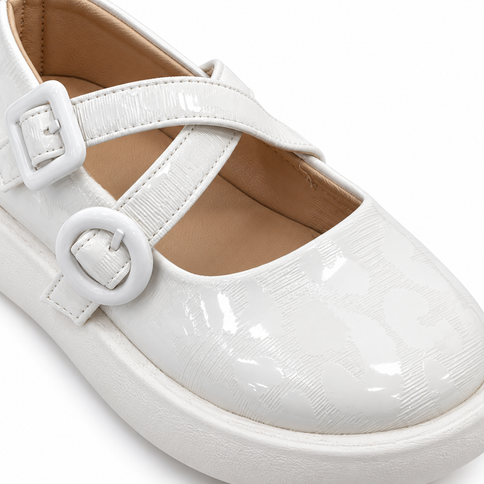 Glossy Cross Strap Mary Jane Shoes