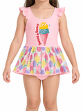 Ice Cream Print Swim Dress
