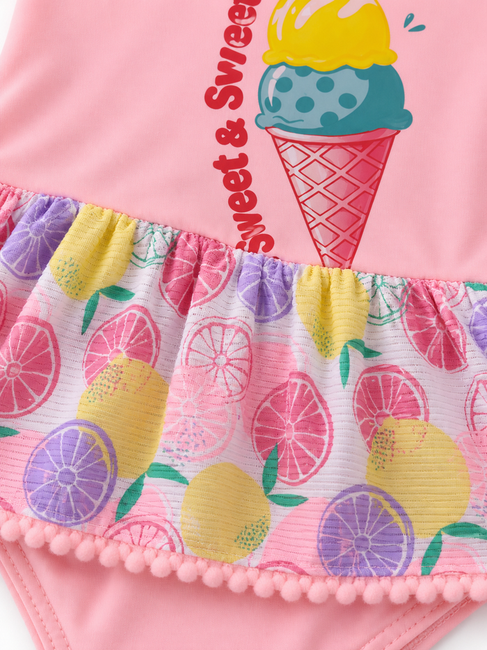 Ice Cream Print Swim Dress