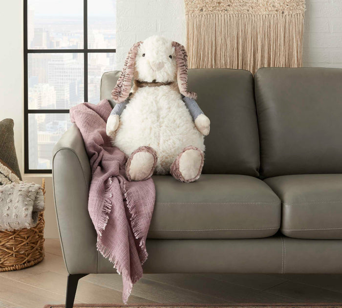 Ivory Rabbit Pouf