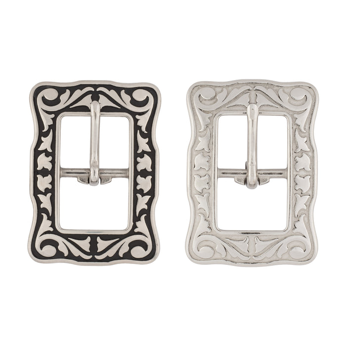Jeremiah Watt Accented Floral Center Bar Buckle