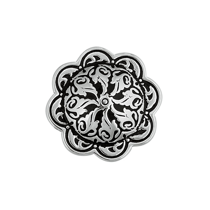 Jeremiah Watt Accented Floral Concho with Wood Screw
