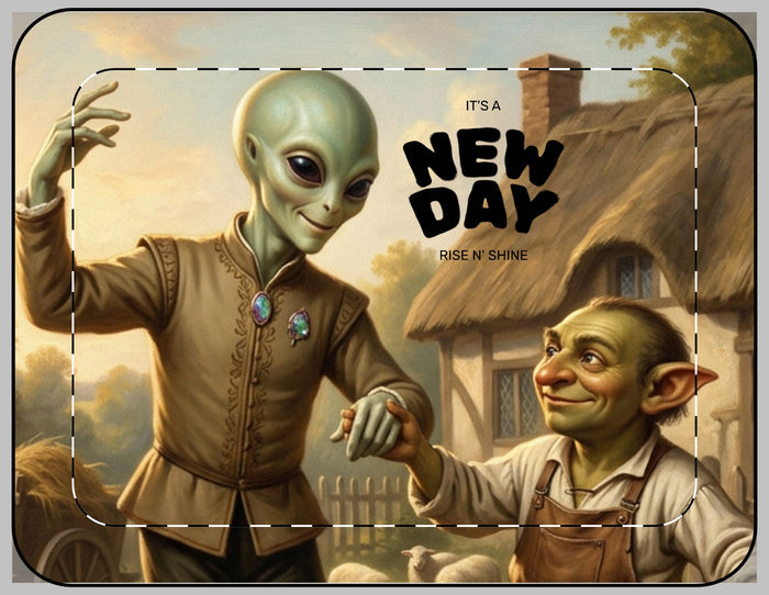 Laptop Sleeve 13" "It's a New Day" Alien & Goblin Vintage Fantasy Design