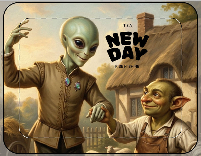 Laptop Sleeve 13" "It's a New Day" Alien & Goblin Vintage Fantasy Design