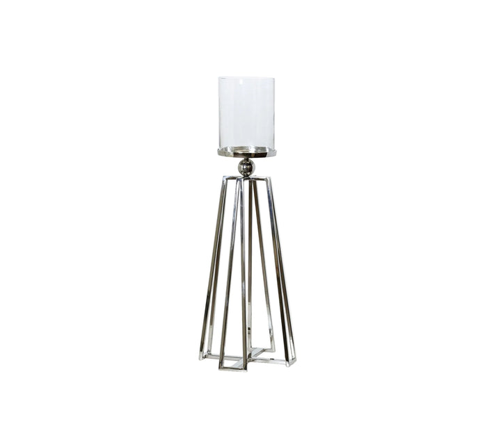 Large Silver Candle Holder