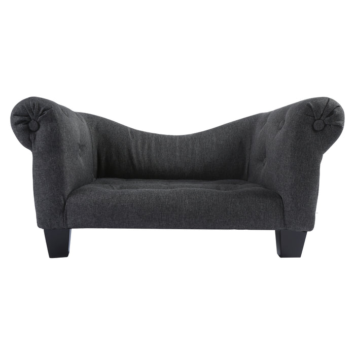 Luxe Button Pet Sofa - Charcoal Charlie's Pet Products
