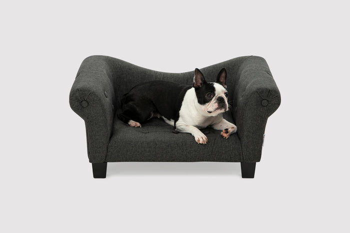 Luxe Button Pet Sofa - Charcoal Charlie's Pet Products