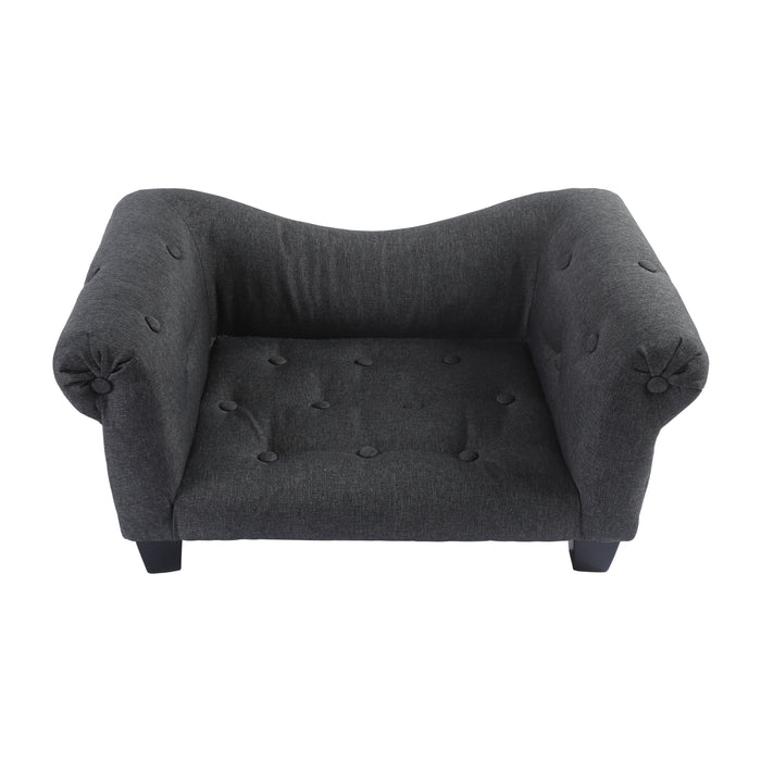 Luxe Button Pet Sofa - Charcoal Charlie's Pet Products
