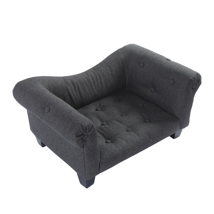 Luxe Button Pet Sofa - Charcoal Charlie's Pet Products