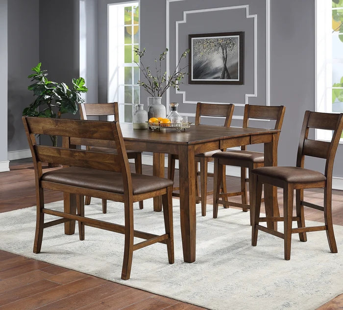 Mango Pub Brown Counter Height Bench