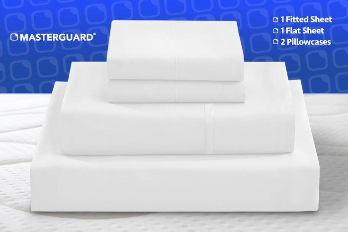 Masterguard Luxury Microfiber White King 4 PCs Sheet Set