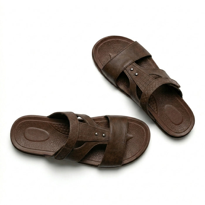 Men Cross Strap Comfort Slide Slipper