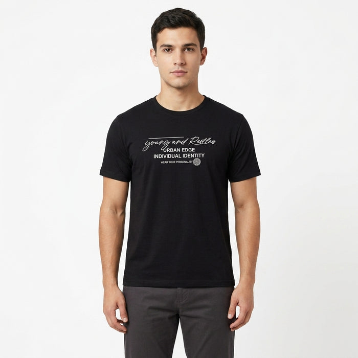Men Graphic Print Crew Neck T Shirt Urban Edge Casual Tee