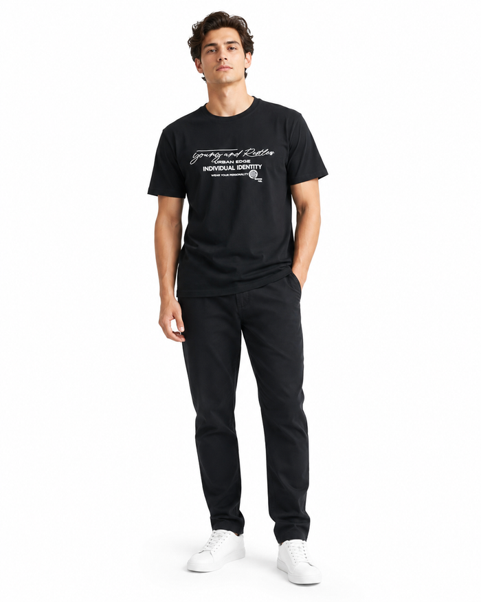 Men Graphic Print Crew Neck T Shirt Urban Edge Casual Tee