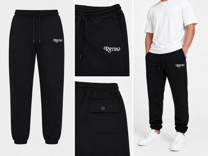 Men Jogger Pants With Back Pocket And Drawstring