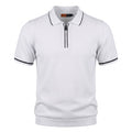 Men Knitted Polo Shirt With Zip Neck