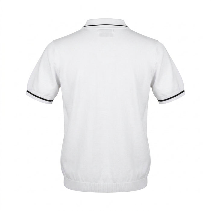 Men Knitted Polo Shirt With Zip Neck