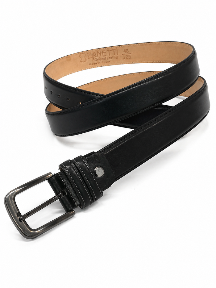 Men Leather Belt With Metal Buckle