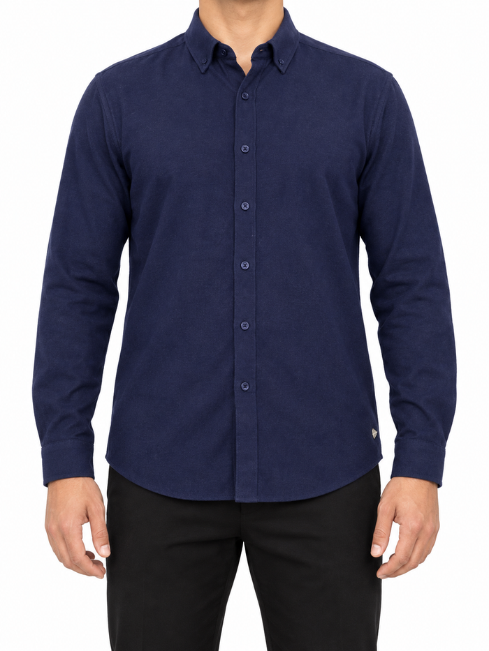 Men Long Sleeve Classic Collar Shirt