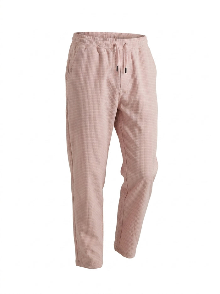 Men Micro Check Shirt And Pants Set