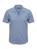 Men Micro Check Shirt And Shorts Set