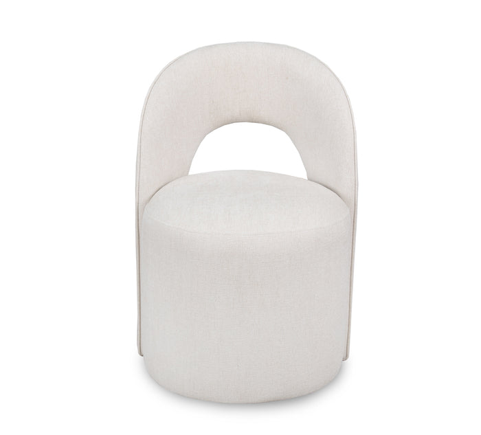 Mii Birch Upholstered Open Back Swivel Chair