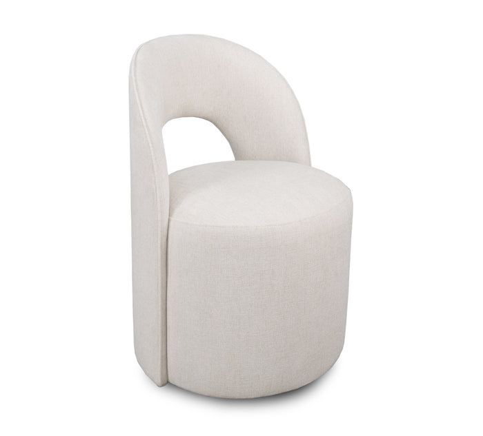 Mii Birch Upholstered Open Back Swivel Chair