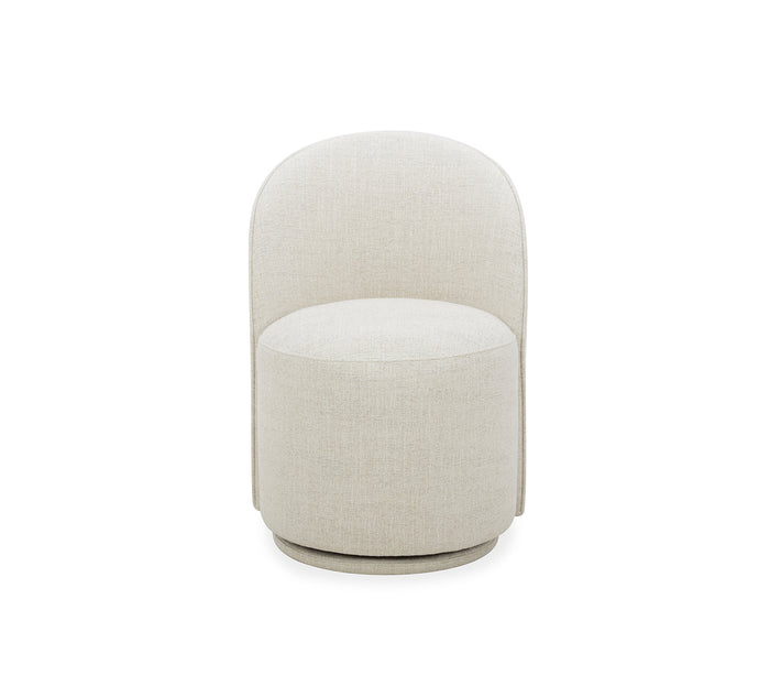 Milo Wheat Upholstered Rounded Back Swivel Chair