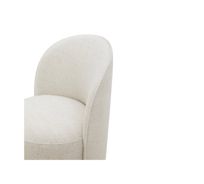 Milo Wheat Upholstered Rounded Back Swivel Chair