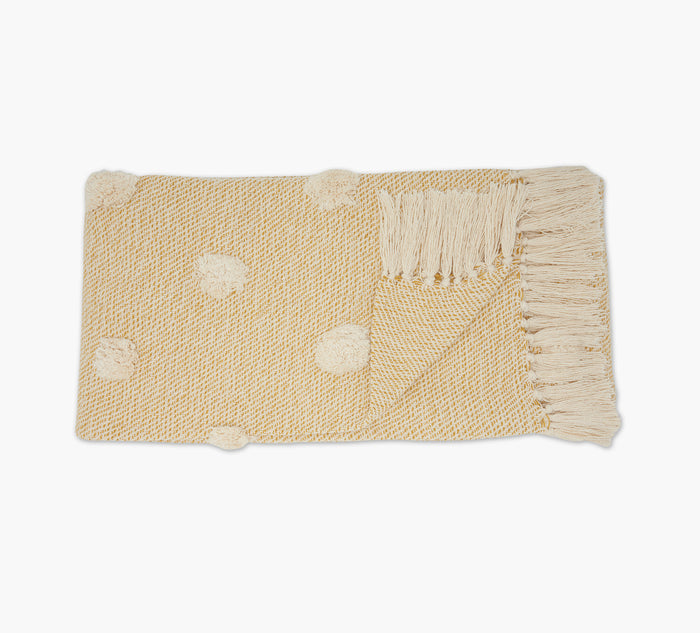 Mustard Woven Cotton Throw 50 x 60