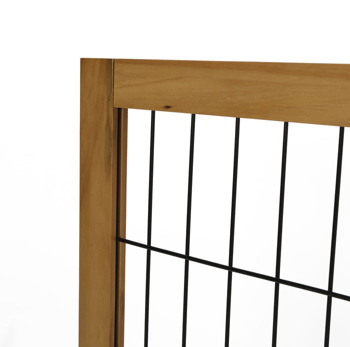 Nature Freestanding Wood/Metal Pet Gate Natural Pinewood Charlie's Pet Products