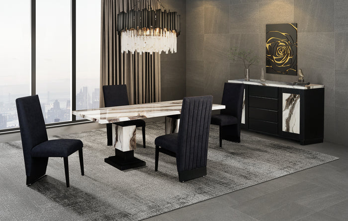 Panda Black Upholstered Side Chair