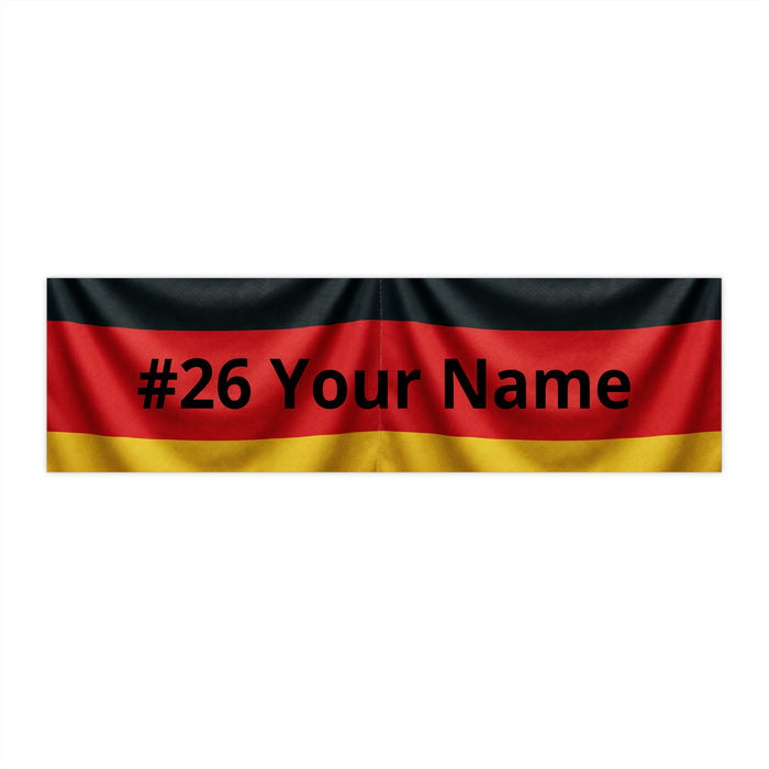 Personalized Germany Flag Bumper Sticker — Custom "#26 Your Name" Car Decal
