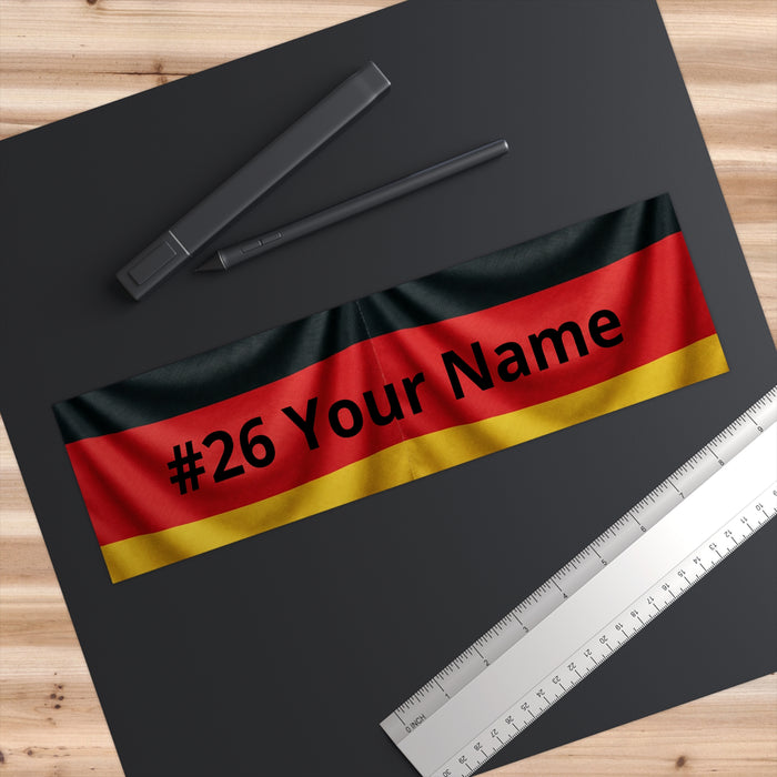 Personalized Germany Flag Bumper Sticker — Custom "#26 Your Name" Car Decal
