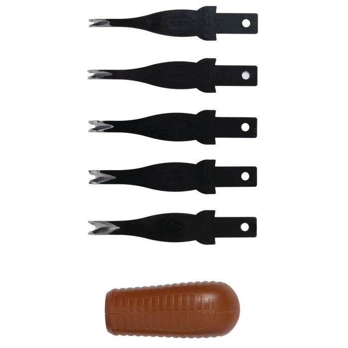 Quick Change Edge Beveler, Handle and 5 Blades (0-4)