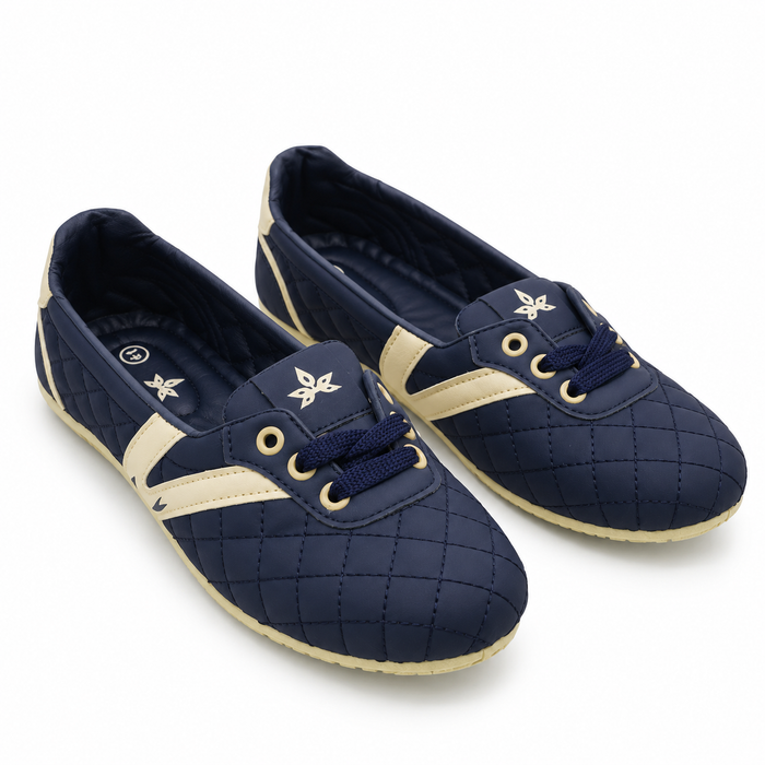 Quilted Lace-Up Flats