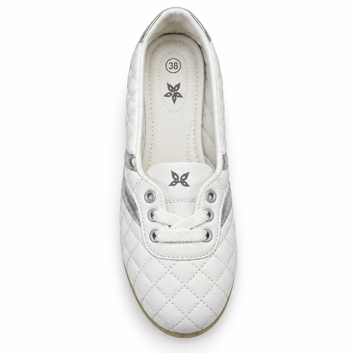 Quilted Lace-Up Flats