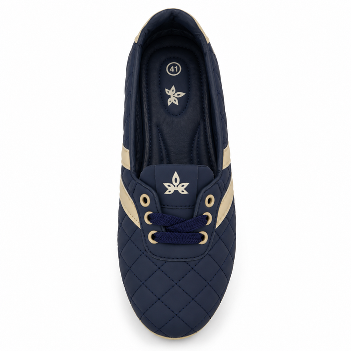 Quilted Lace-Up Flats