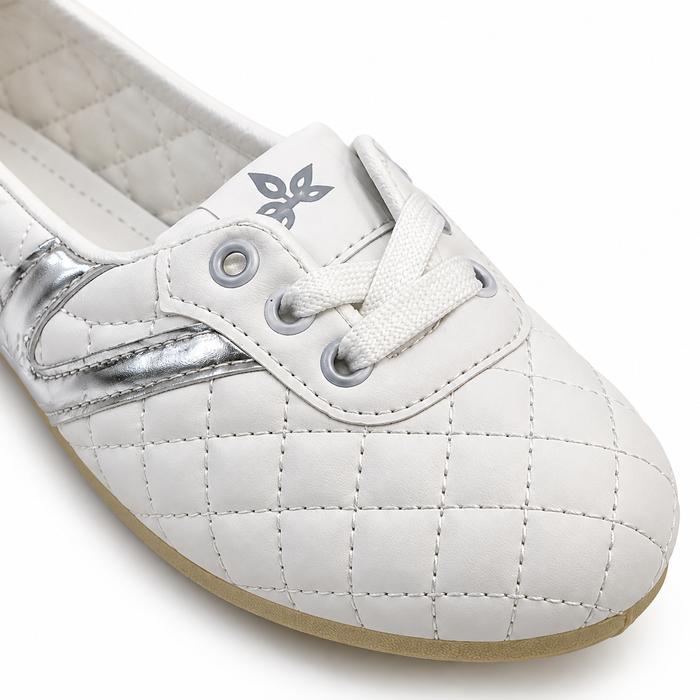 Quilted Lace-Up Flats