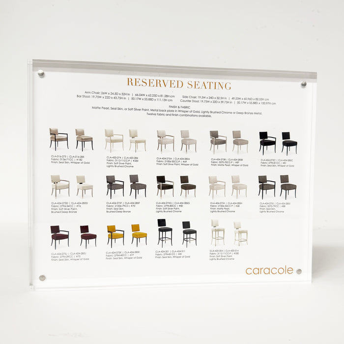 Reserved Seating POS with 8.5 x 11 Acrylic Frame