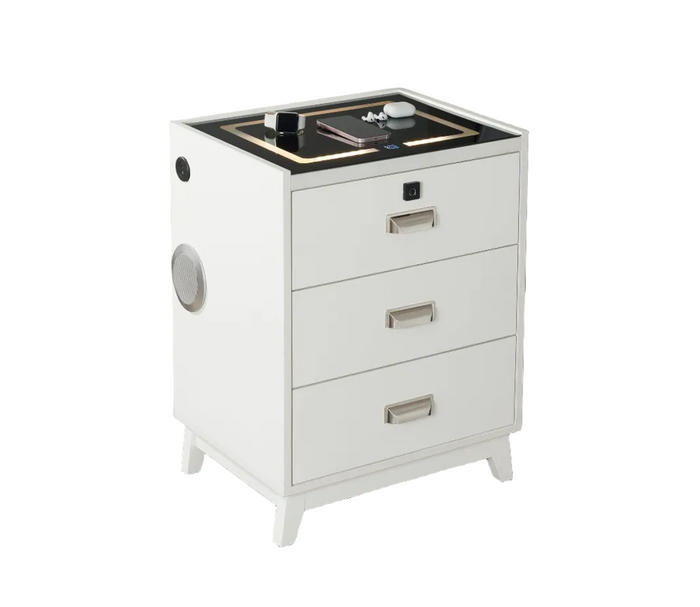 Rio White Electronic Nightstand