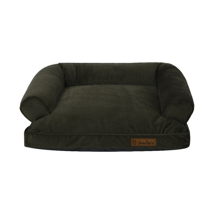 Ripley Corduroy Pet Sofa Bed - Green Charlie's Pet Products