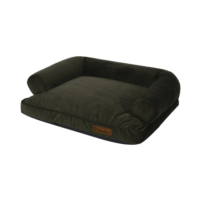 Ripley Corduroy Pet Sofa Bed - Green Charlie's Pet Products