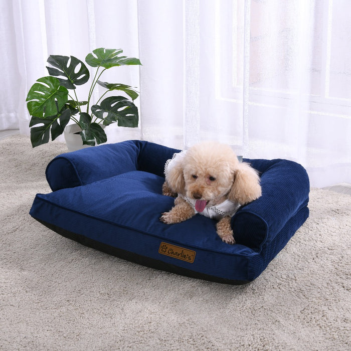 Ripley Corduroy Pet Sofa Bed - Navy Charlie's Pet Products