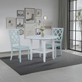 Sandpiper 3 Piece Round Drop Leaf Storage Dining Set with Mint Side Chairs